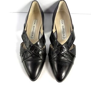 Via Spiga Black Crisscross Heels